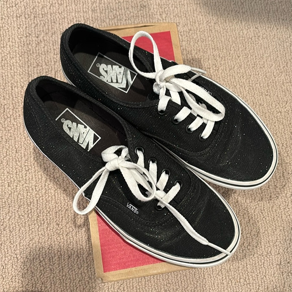 Black sparkly vans